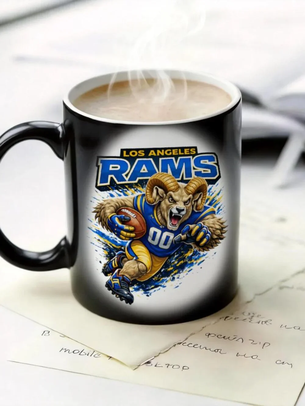 Los Angeles Rams Matte Heat Reactive Mug NFL Football Fan Cup 11oz